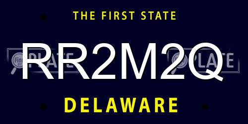 RR2M2Q Delaware License Plate