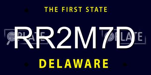 RR2M7D Delaware License Plate