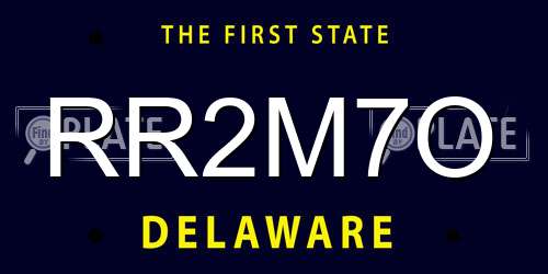 RR2M7O Delaware License Plate