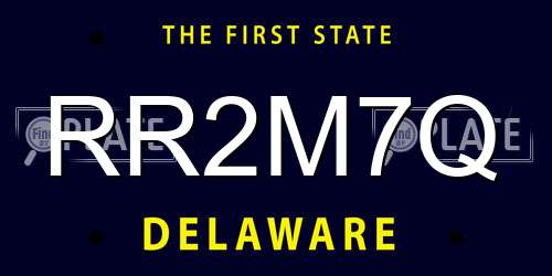 RR2M7Q Delaware License Plate