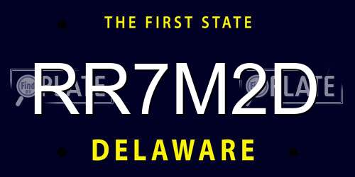 RR7M2D Delaware License Plate