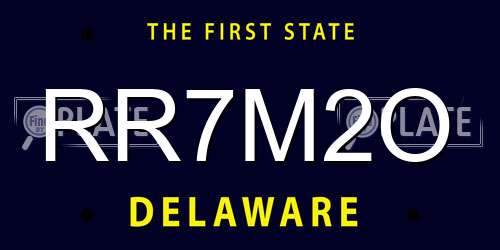RR7M2O Delaware License Plate