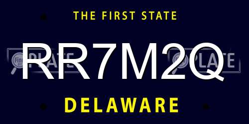 RR7M2Q Delaware License Plate