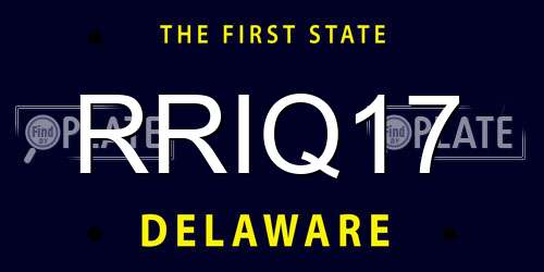 RRIQ17 Delaware License Plate