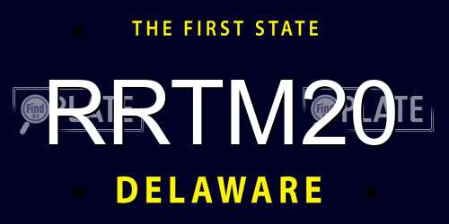 RRTM20 Delaware License Plate