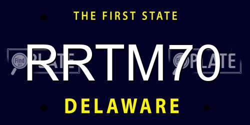 RRTM70 Delaware License Plate