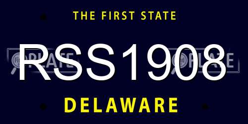 RSS1908 Delaware License Plate