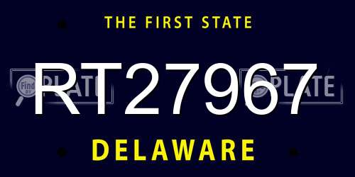 RT27967 Delaware License Plate
