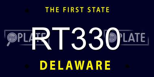 RT330 Delaware License Plate