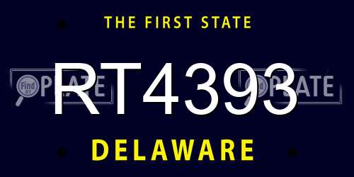 RT4393 Delaware License Plate