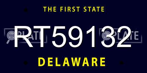 RT59132 Delaware License Plate