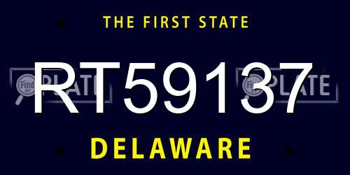 RT59137 Delaware License Plate