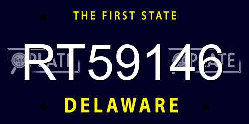 RT59146 Delaware License Plate