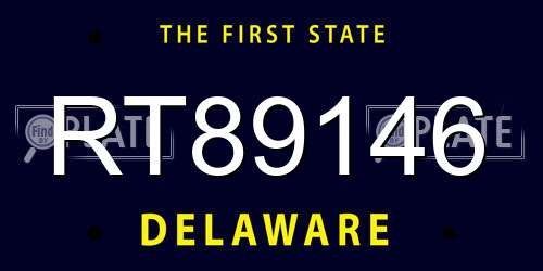 RT89146 Delaware License Plate