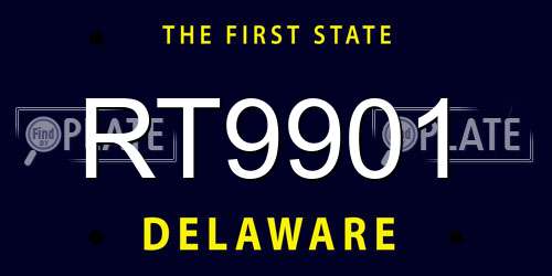 RT9901 Delaware License Plate