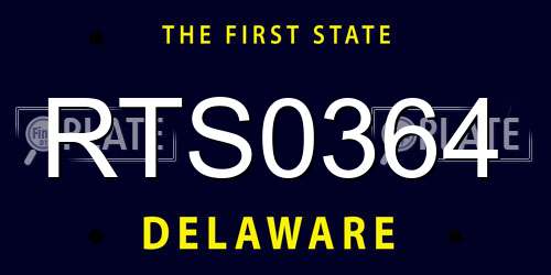 RTS0364 Delaware License Plate