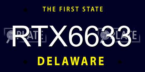 RTX6633 Delaware License Plate