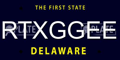 RTXGGEE Delaware License Plate
