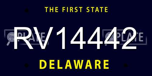 RV14442 Delaware License Plate