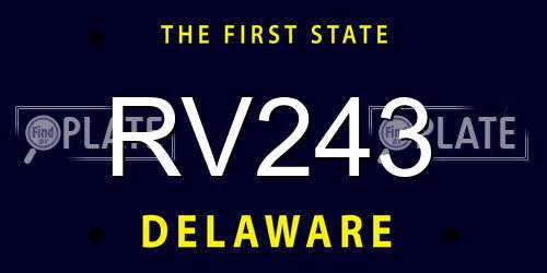 RV243 Delaware License Plate