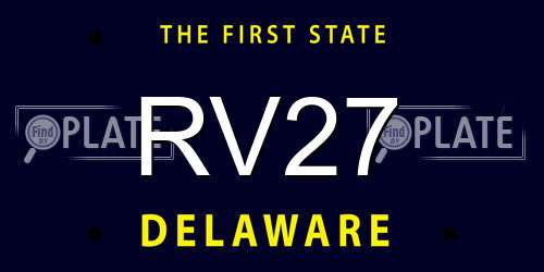 RV27 Delaware License Plate