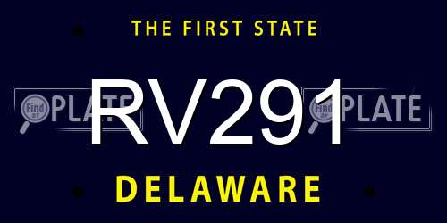 RV291 Delaware License Plate