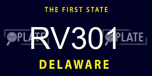 RV301 Delaware License Plate