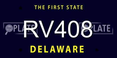 RV408 Delaware License Plate