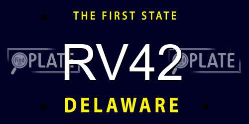 RV42 Delaware License Plate