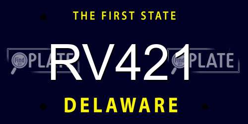 RV421 Delaware License Plate