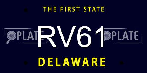 RV61 Delaware License Plate