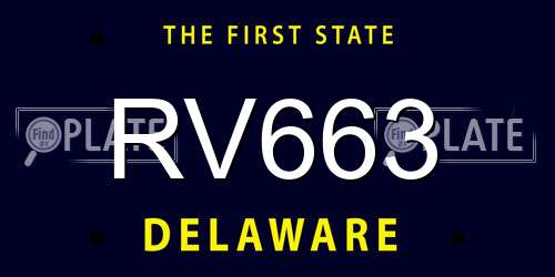 RV663 Delaware License Plate