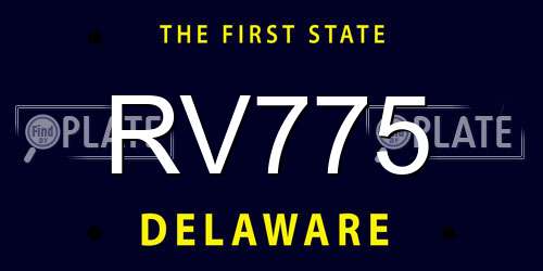 RV775 Delaware License Plate