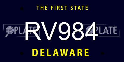 RV984 Delaware License Plate