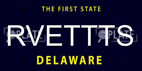 RVETTTS Delaware License Plate