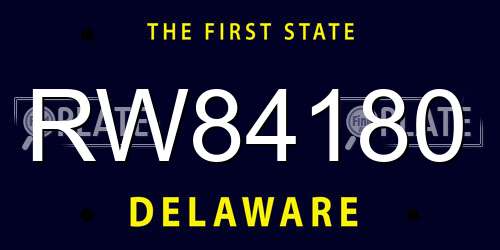 RW84180 Delaware License Plate