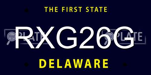 RXG26G Delaware License Plate