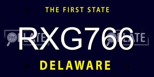 RXG766 Delaware License Plate