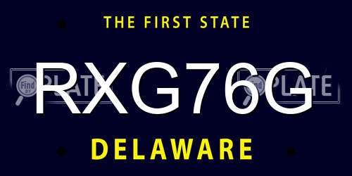 RXG76G Delaware License Plate