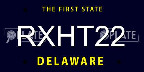 RXHT22 Delaware License Plate