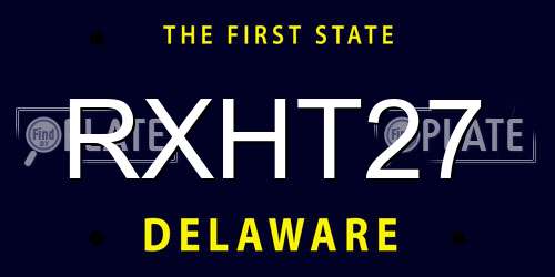 RXHT27 Delaware License Plate