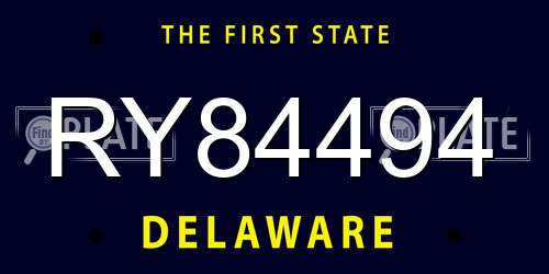 RY84494 Delaware License Plate