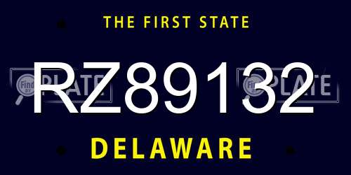 RZ89132 Delaware License Plate