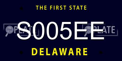 S005EE Delaware License Plate