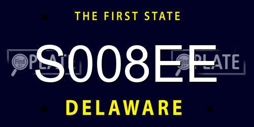 S008EE Delaware License Plate