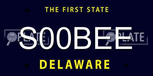 S00BEE Delaware License Plate