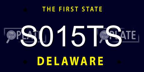 S015TS Delaware License Plate