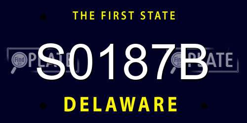 S0187B Delaware License Plate