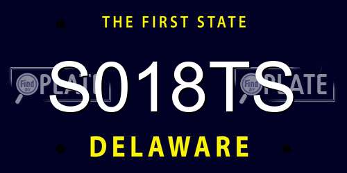 S018TS Delaware License Plate