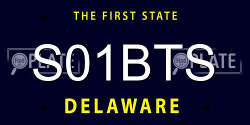 S01BTS Delaware License Plate